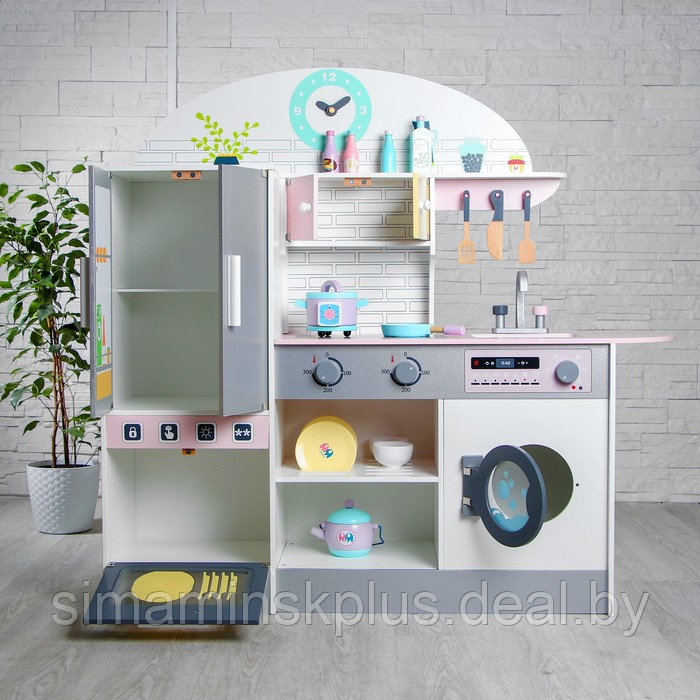 Игровой набор «Кухонный модуль «Счастье»» с деревянной посудой - фото 3 - id-p216929407