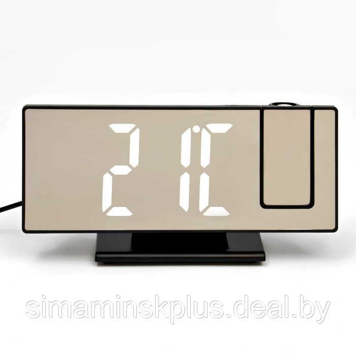 Часы настольные электронные с проекцией: будильник, термометр, календарь, USB, 18.5 x 7.5 см 91977 - фото 4 - id-p199620576