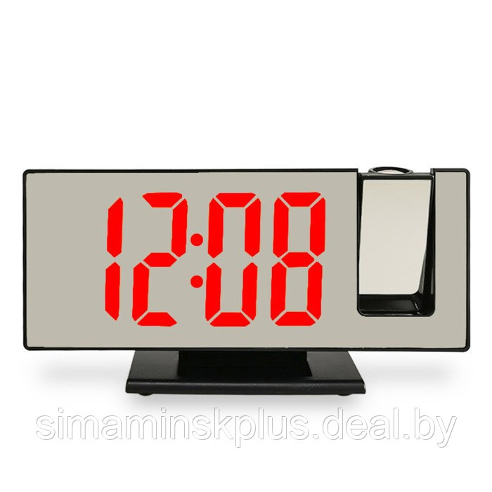 Часы настольные электронные с проекцией: будильник, термометр, календарь, USB, 18.5 x 7.5 см - фото 1 - id-p199620577