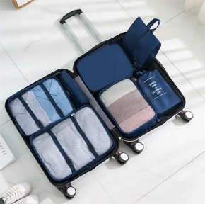 Дорожный набор органайзеров для чемодана Travel Colorful life 7 в 1 (7 органайзеров разных размеров) Синий - фото 1 - id-p216931112
