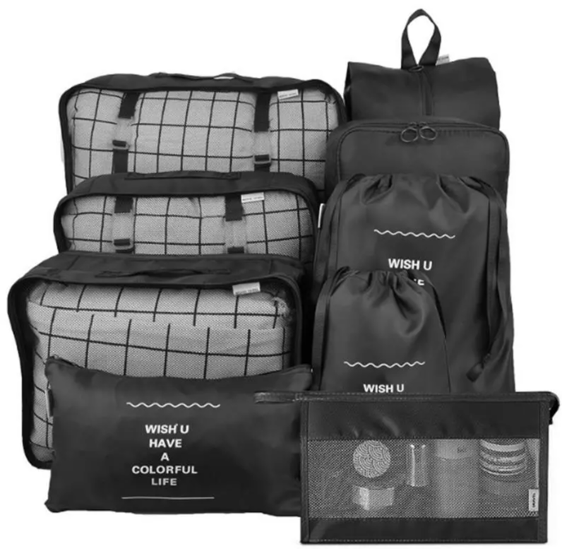 Дорожный набор органайзеров для чемодана Travel Colorful life 7 в 1 (7 органайзеров разных размеров) Серый - фото 2 - id-p216931113