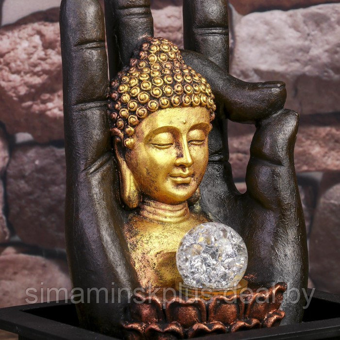 Фонтан настольный от сети, подсветка "Будда и рука" 35х20х25 см - фото 6 - id-p209779459
