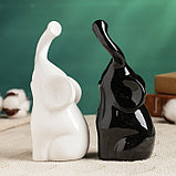 Фигура "Пара слонов" черный/белый, 7х12х16см, фото 2