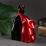 Фигура "Пара слонов" черный/бордовый, 7х12х16см, фото 4