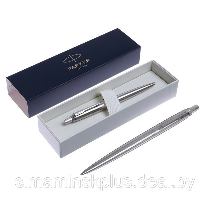 Ручка шариковая Parker Jotter Core Stainless Steel CT M, корпус из нержавеющей стали, серебристый матовый, - фото 2 - id-p199794771