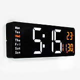 Часы электронные настенные, настольные, будильник, календарь, термометр, 1CR2032, 39 x 13 см, фото 3