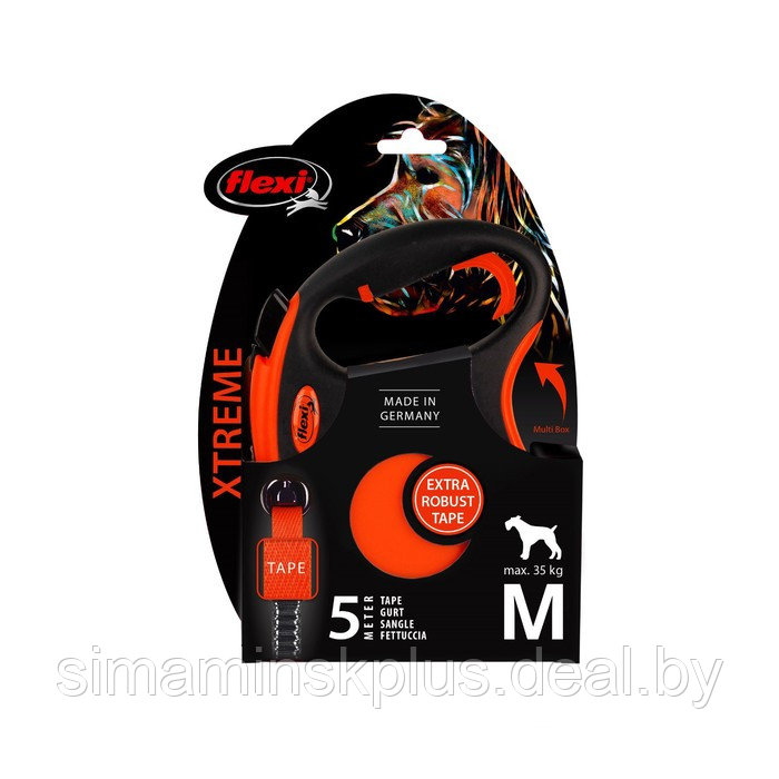 Рулетка Flexi Xtreme tape M (до 15 кг) лента, 5 м черный/оранжевый - фото 2 - id-p216927361