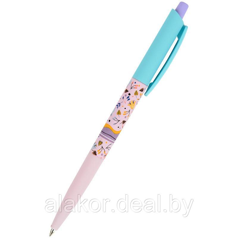 Ручка шариковая автоматическая Axent Flowers AB1090-25, 0.5мм., синяя, корпус ассорти - фото 1 - id-p216931237
