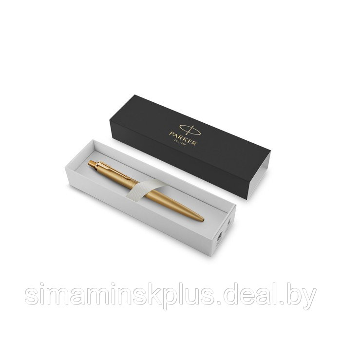 Ручка шариковая Parker Jotter Monochrome XL SE20 Gold GT М 1.0 мм, корпус из нержавеющей стали, синие чернила - фото 4 - id-p216930152