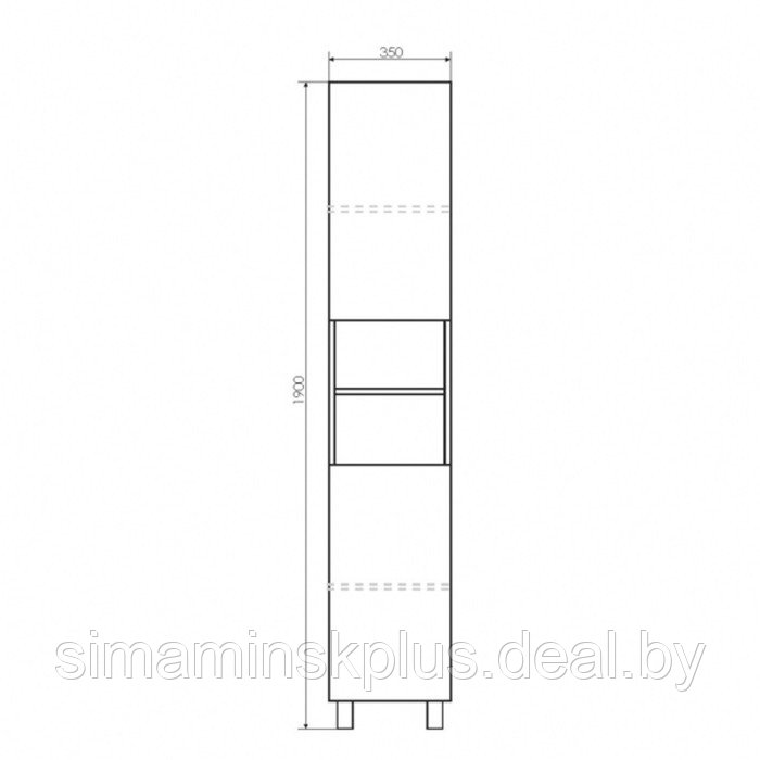 Шкаф-колонна COMFORTY «Верона-35-Н» дуб белый - фото 3 - id-p174607797