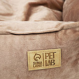 Лежанка велюровая Pet Lab, 70 х 65 х 15 см, бежевая, фото 4