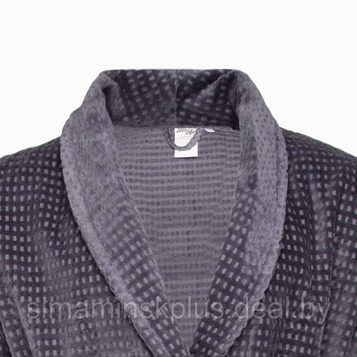 Халат махровый LoveLife "Comfort" цвет серый, размер 48-50 (S) 100% хлопок, 330 гр/м2 - фото 6 - id-p183984264