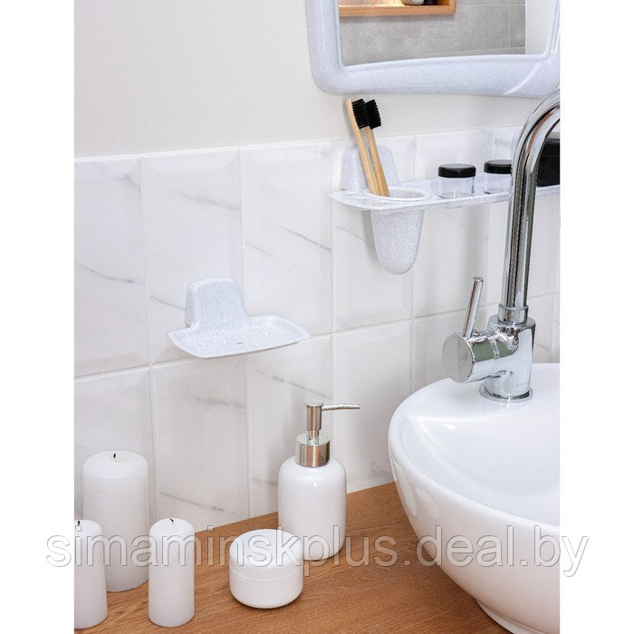 Набор для ванной комнаты, цвет белый мрамор - фото 8 - id-p173953007