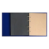 Альбом вертикальный для значков, с листами на ткани, 230 х 270 мм, бумвинил, синий, фото 3