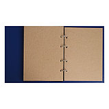 Альбом вертикальный для значков, с листами на ткани, 230 х 270 мм, бумвинил, синий, фото 4