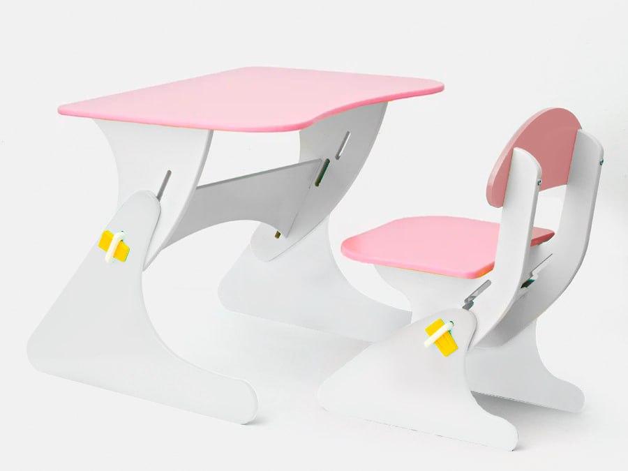 Столик со стульчиком «Буслик» Столики Детям Розово-Белый