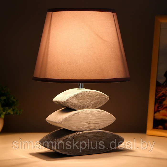 Лампа настольная керамика Е14 40Вт 220В "Сад камней: серый асфальт" 33,5х22,5х22,5 см - фото 3 - id-p203575993