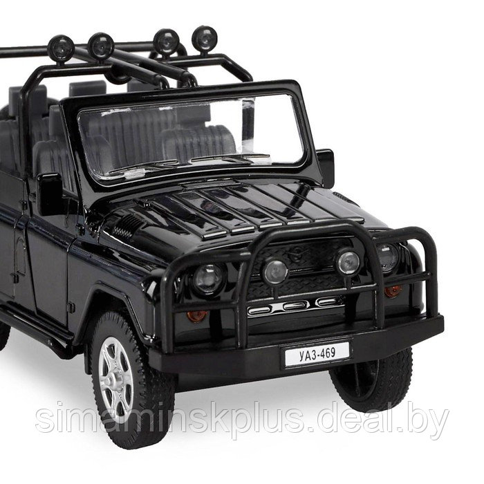 Машина метал «УАЗ-469» 1:24 инерция, цвет чёрный, открываются двери, капот и багажник, световые и звуковые - фото 4 - id-p202031643