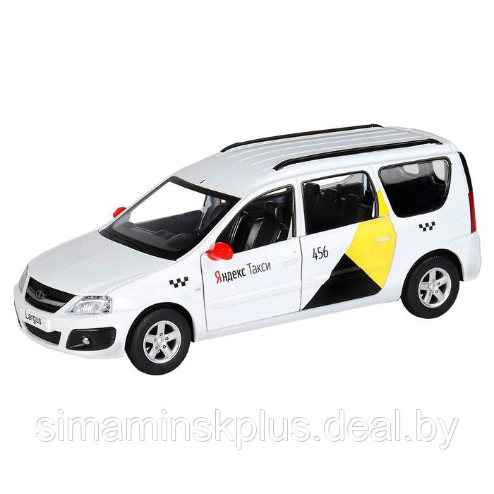 Машина металлическая «Lada Largus Яндекс Такси» 1:24, открываются двери, капот, озвученная, цвет белый - фото 3 - id-p215457601