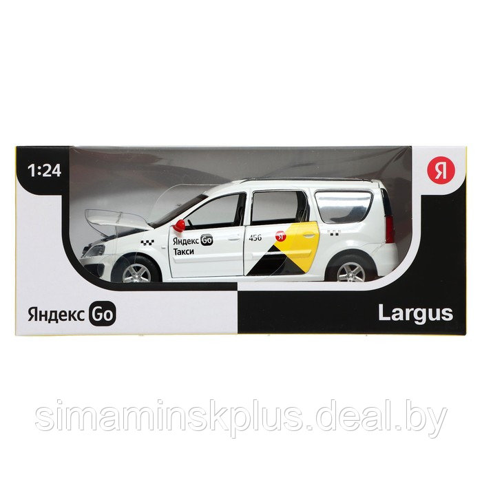 Машина металлическая «Lada Largus Яндекс Такси» 1:24, открываются двери, капот, озвученная, цвет белый - фото 5 - id-p215457601