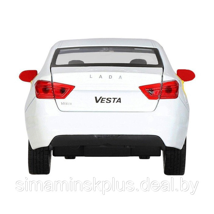 Машина металлическая «Lada Vesta Яндекс Такси» 1:24, открываются двери, багаж, озвученная, цвет белый - фото 7 - id-p213435374