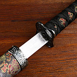 Сувенирное оружие «Катана», чёрные ножны с узорами в виде дракона, 70 см, фото 3