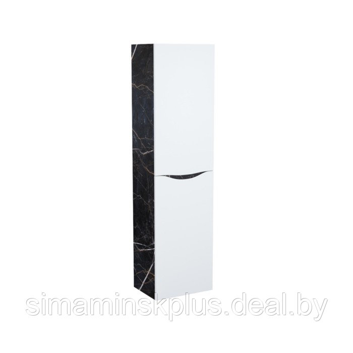 Пенал для ванной комнаты IDDIS Cloud 40 см, подвесной, цвет белый/чёрный мрамор - фото 1 - id-p216928084