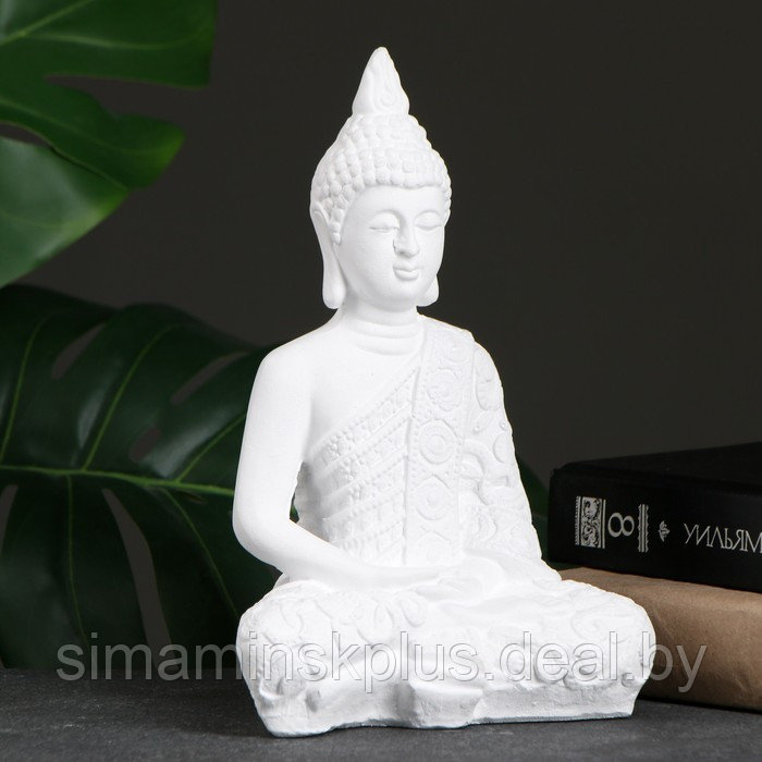 Фигура "Будда малый" 16х9х23см белая - фото 1 - id-p184216655