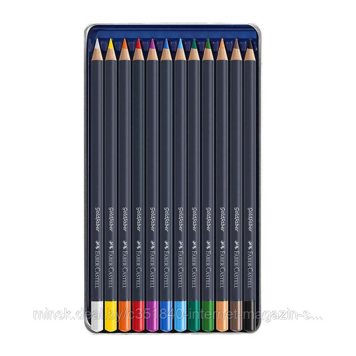 Карандаши художественные Faber-Castell 12 цветов, в металлической коробке - фото 2 - id-p174630196