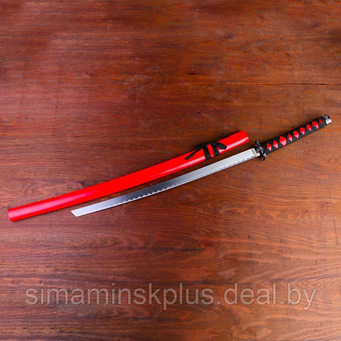 Сувенирное оружие «Катана на подставке», красные ножны, 103см - фото 2 - id-p216930161