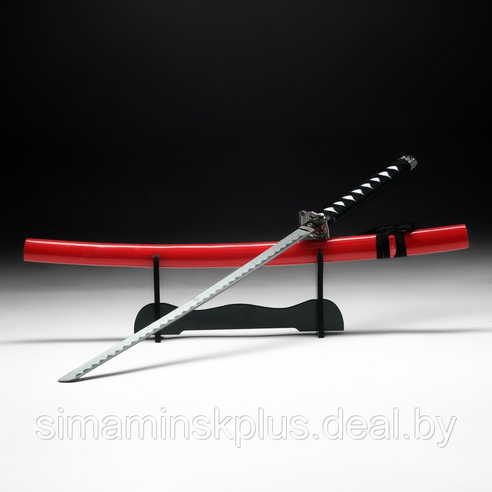 Сувенирное оружие «Катана на подставке», красные ножны, 103см - фото 9 - id-p216930161