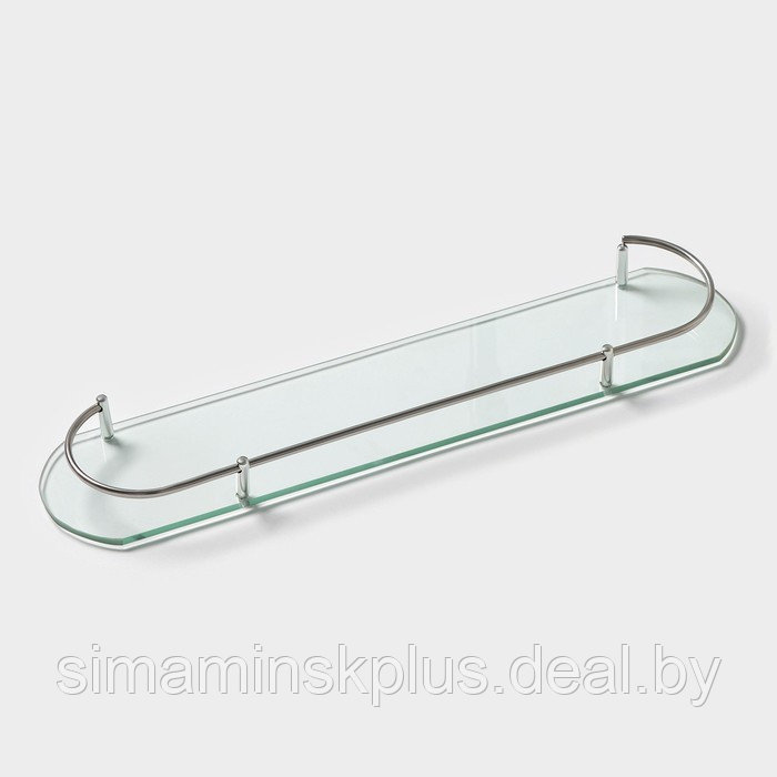 Полка для ванной комнаты, 50×12×4 см, металл, стекло - фото 10 - id-p214817053