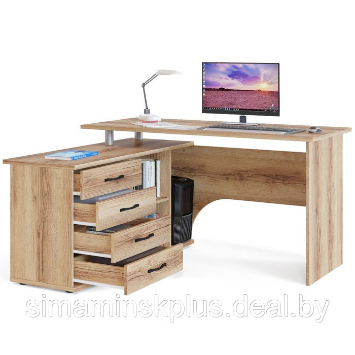 Компьютерный стол «КСТ-109 Л», 1400 × 1270 × 750 мм, левый, цвет дуб делано - фото 2 - id-p216928530