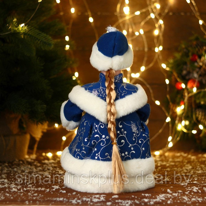 Снегурочка "В синей шубке с сердечком" двигается 16х30 см - фото 7 - id-p213949559