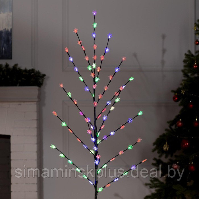 Светодиодный куст «Снежинки» 1.5 м, 84 LED, мигание, 220 В, свечение мульти (RG/RB) - фото 3 - id-p182116462