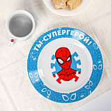 Набор посуды «Ты - супергерой», 3 предмета: тарелка Ø 16,5 см, миска Ø 14 см, кружка 250 мл, Человек-паук, фото 4