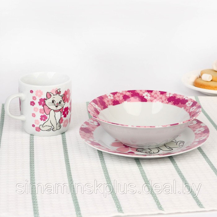 Набор посуды «Мари», 3 предмета: тарелка Ø 16,5 см, миска Ø 14 см, кружка 200 мл, Коты Аристократы - фото 3 - id-p216930610