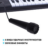 Синтезатор «Детский», 37 клавиш, с микрофоном, цвет чёрный, фото 3