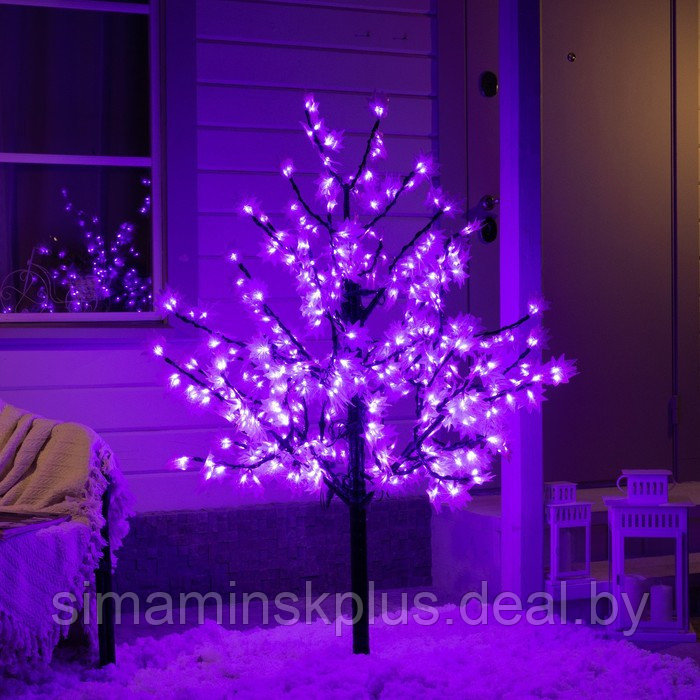Светодиодное дерево «Фиолетовый клён» 1.5 м, 600 LED, постоянное свечение, 220 В, свечение белое - фото 1 - id-p180388060