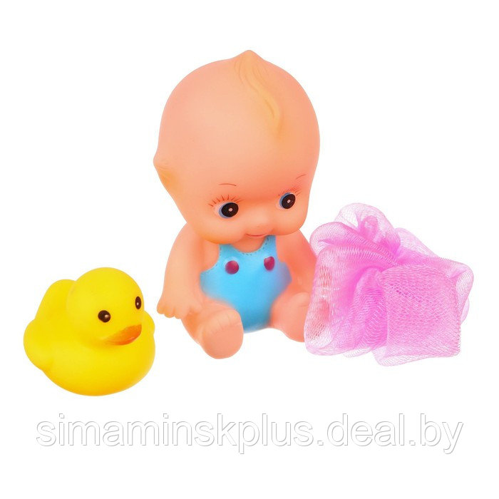 Набор игрушек для ванны «Пупс в ванне», 5 предметов, цвет МИКС - фото 2 - id-p200354035