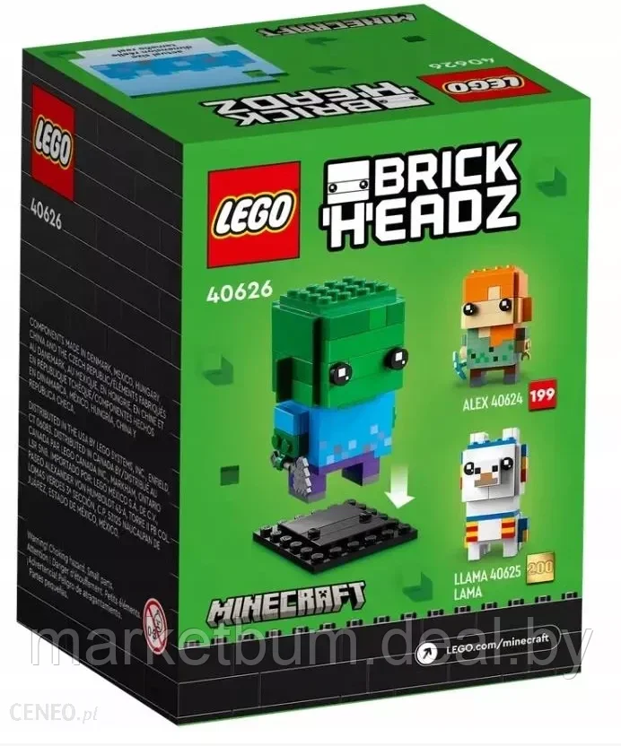 Конструктор LEGO BrickHeadz 40626, Зомби - фото 3 - id-p216933433
