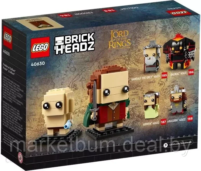 Конструктор LEGO BrickHeadz 40630, Фродо и Горлум - фото 4 - id-p216939585