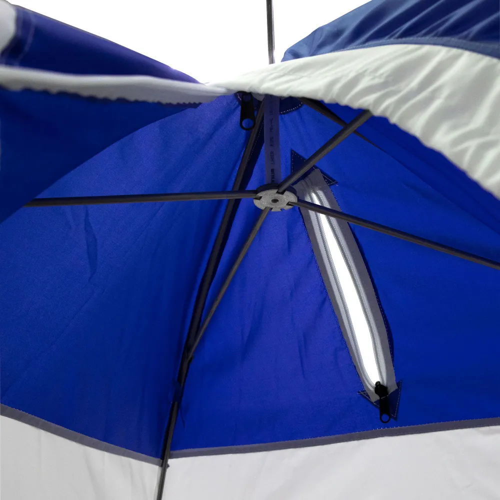 Палатка зимняя зонт СЛЕДОПЫТ, Oxford 210D PU 1000, S по полу 1,9 кв.м, цв. синий/белый - фото 5 - id-p216939670
