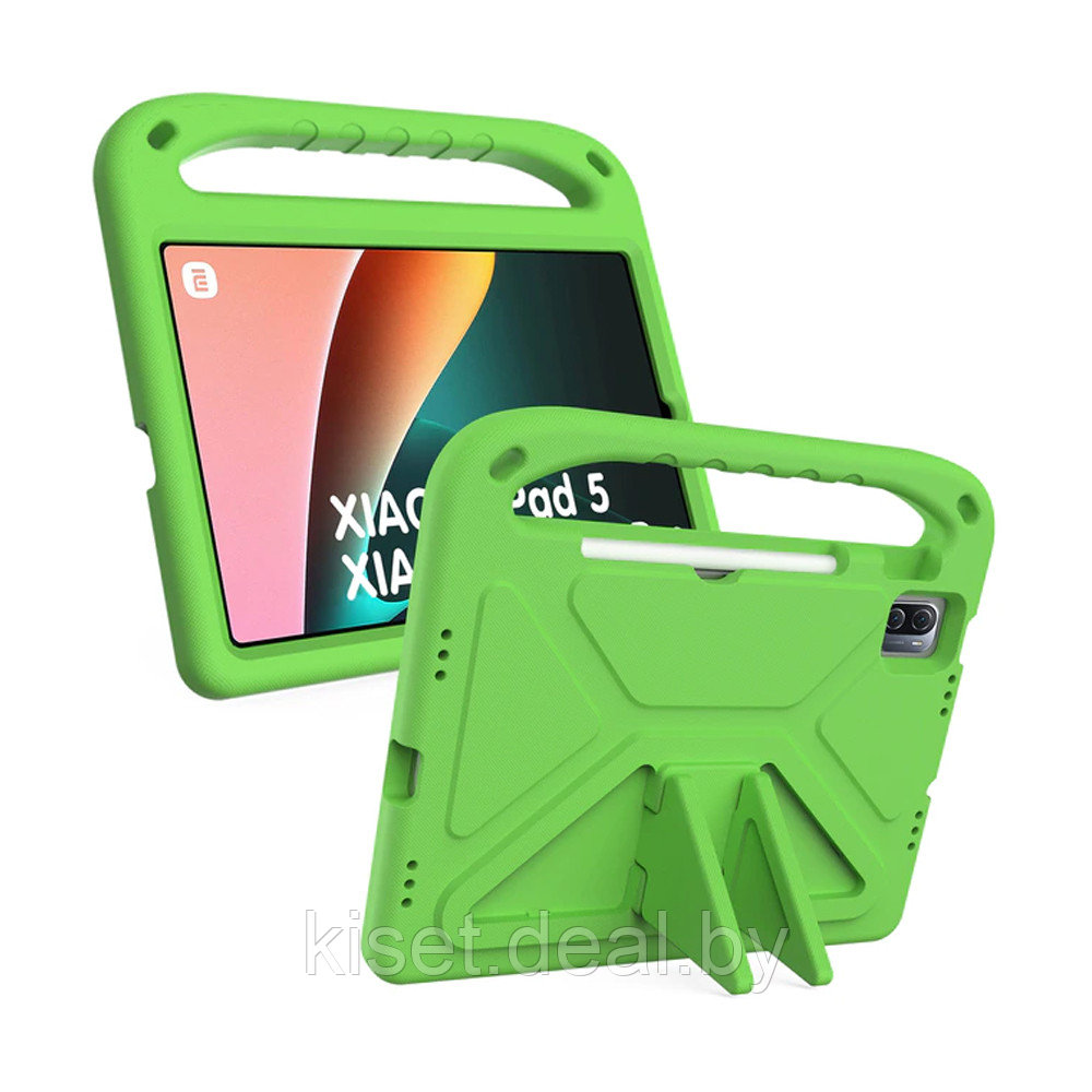 Детский чехол для планшета KST Kids Xiaomi Mi Pad 5 / 5 Pro 11 дюймов зеленый с ручкой и подставкой - фото 1 - id-p216940994