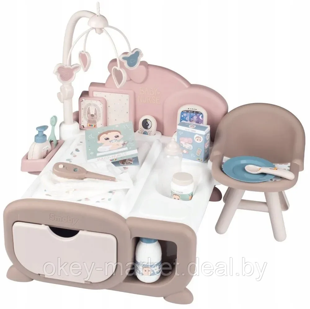 Игровой набор для девочек по уходу за куклой Smoby Baby Nurse Электронный уголок + кукла 220375 - фото 3 - id-p216942035
