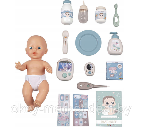 Игровой набор для девочек по уходу за куклой Smoby Baby Nurse Электронный уголок + кукла 220375, фото 3