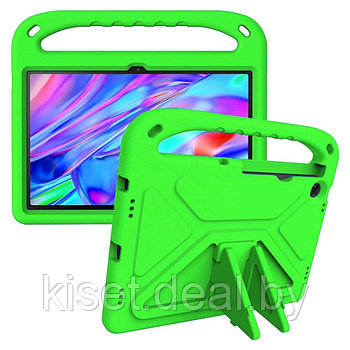 Детский чехол для планшета KST Kids Lenovo Tab M10 Plus 10.6 (3rd Gen) TB-125 / TB-128 (2022) зеленый с ручкой