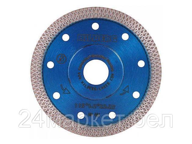 Алмазный круг 115х22 мм по керамике сплошн.ультратонкий X-Turbo HILBERG, фото 2