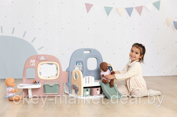 Набор для ухода за куклами Smoby Baby Care - Игровая комната для куклы + 27 аксессуаров 240307, фото 3