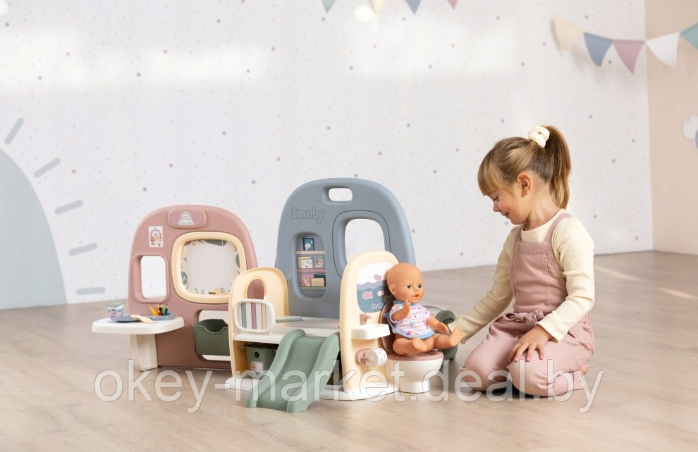 Набор для ухода за куклами Smoby Baby Care - Игровая комната для куклы + 27 аксессуаров 240307 - фото 5 - id-p216942120